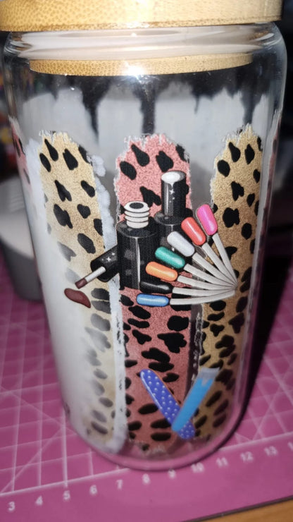 Nail Tech Glam Tumbler With lid and straw