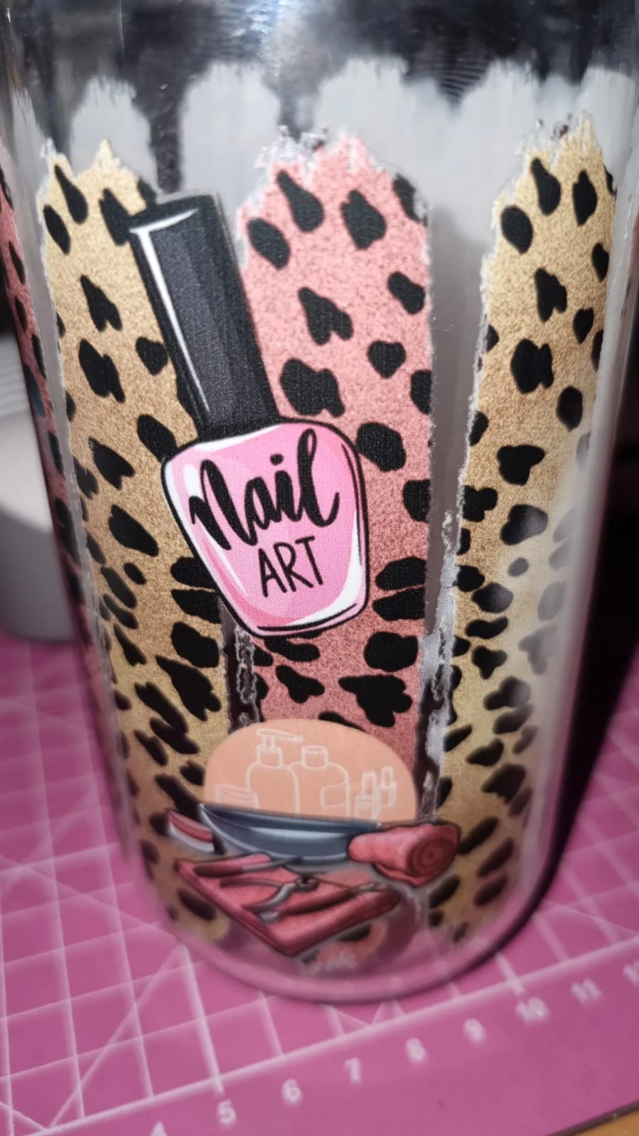 Nail Tech Glam Tumbler With lid and straw