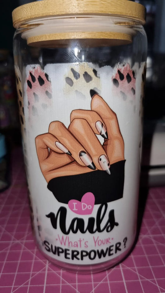 Nail Tech Glam Tumbler With lid and straw